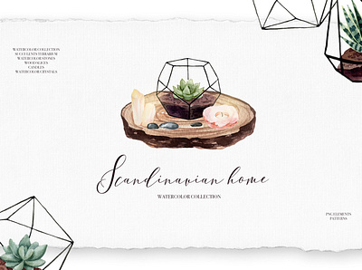 Scandinavian Home collection, watercolor plants and crystals background clipart crystal crystals design floral graphic graphic design graphic elements home collection illustration plant plants rustic clipart scandinavia scandinavian design vector watercolor watercolor greenery