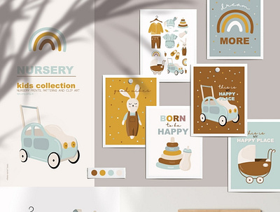 Nursery cards and baby boy elements baby baby boy baby elements background business card cards design graphic graphic elements greenting car illustration illustrations interior logo nursery nursery card textile vector wrapping paper