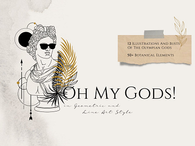 Oh My Gods! Olympian Gods In LineArt abstract apollo card clipart design god line art line art poster lineart lines logo minimalist olympian olympian god poster poster art poster design poster template shapes zeus