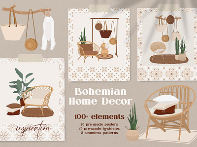 Bohemian Home Decor collection bohemian bohemian decor bohemian decoration collection decoration design flowers graphic graphic design graphic elements graphics home decor home decor collection home decoration illustration illustrations line art modern nursery vector