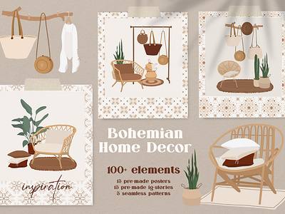 Bohemian Home Decor collection bohemian bohemian decor bohemian decoration collection decoration design flowers graphic graphic design graphic elements graphics home decor home decor collection home decoration illustration illustrations line art modern nursery vector