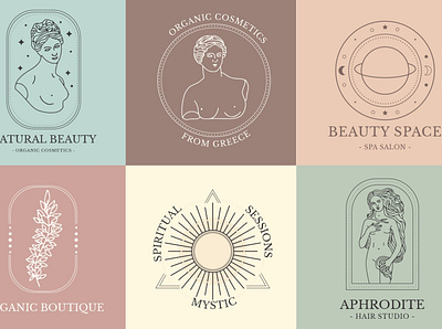 Goddess Beauty Collection background beauty clipart collection cosmetic design fabric design goddess goddess beauty goddess beauty collection graphic design graphic element graphic elements graphics illustration line logo minimalist mystic vector