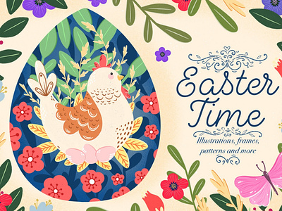 Easter Time background clipart design easter easter design easter time floral floral wreaths graphic design graphics illustration poster poster art poster design posters vector vector art vector illustration vectors wreaths