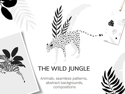 Wild Jungle - tropical collection abstract abstract poster art background card design cards clipart design design art designs floral flowers graphic elements greeting greeting card illustration leaves tropical collection wild jungle wreaths