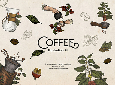 Coffee Illustration ( vintage style) art background coffee coffee illustration coffee illustrations coffee shop design drawing graphic graphic design graphics illustration illustrations lettering pattern poster style vector vintage vintage style