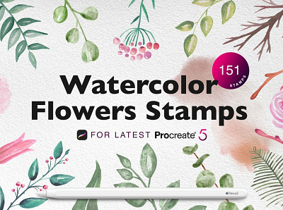 Procreate Watercolor Flowers Stamps app art drawing flower stamps flowers ipad pro paint painting pencil procreate procreate app procreate watercolor stamp stamps watercolor watercolor brush watercolor brushes watercolor flowers watercolor stamp watercolor stamps