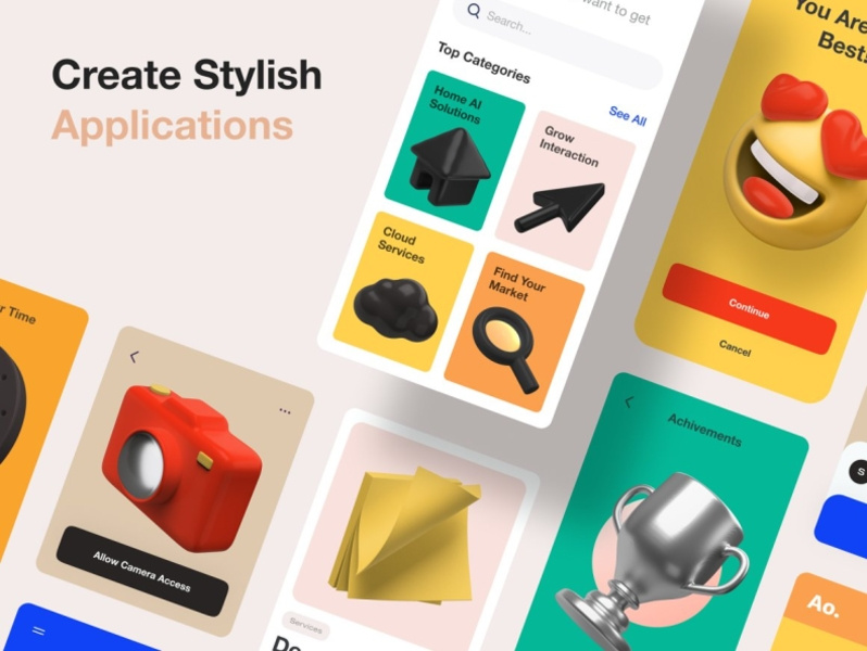 3D Icons Pack by Graphics Collection on Dribbble