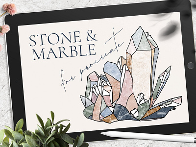 Stone & Marble Brushes for Procreate art brush brushes digital art digital paint graphic design ipad ipad pro marble modern pattern patterns procreate procreate brush procreate brushes procreate stone realistic stone texture textures