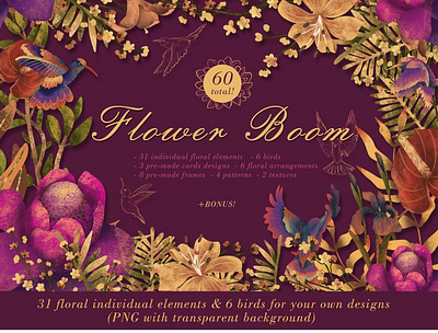 FLOWER BOOM arrangements art background birds boom floral elements flower flower illustration flowers illustration graphic graphic design graphic elements graphics illustraion illustration illustration art illustrations illustrator transparent vector