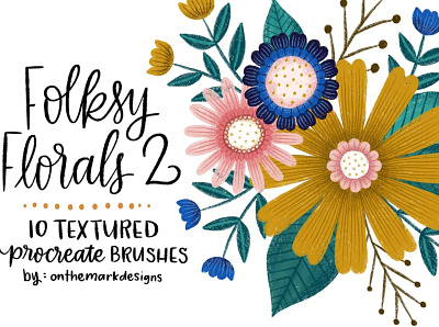 Folksy Textured Procreate Brushes 2 art brush brush pack brushes design floral graphic graphic design graphics paint painting photoshop procreate procreate brush procreate brushes texture textured textures vector watercolor