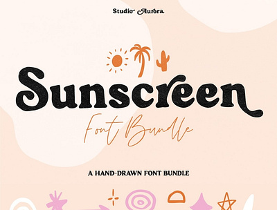 Sunscreen Hand Drawn Serif Font Duo branding design font font duo hand crafted hand drawn hand drawn serif handwriting font handwritten natural sans serif sans serif font script script font serif serif font serif font duo summer summer font summer fonts