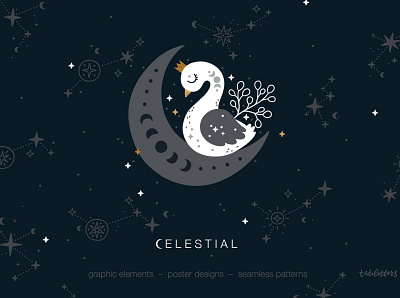 Celestial – stars and moon animals celestial design floral graphic design graphic elements graphics collection magic magical moon moon phases moon stars phases seamless patterns sign star stars texture zodiac zodiac sign