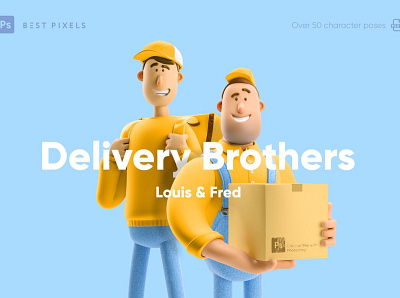 Delivery Brothers Set banner banners cartoon character character design concept delivery brothers design development digital art digital design graphic design illustration poster posters web design web development website website concept website design