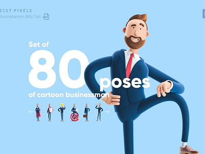 Businessman Billy Set businessman businessman icon businessmen character character design character designs characters collection concept design development icon icon design icons illustration illustrations preview psd psd files website