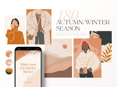 Autumn/Winter Season. Abstract Women abstract abstract elements autumn autumn flyer background clipart design flowers graphic design graphics huge illustration illustrations poster posters vector watercolor winter winter season women