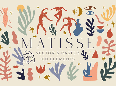 Matisse Bundle background concept design design elements element elements florals flowers graphic graphic design graphics graphics design illustraion illustration illustration art illustrations illustrator logo raster vector