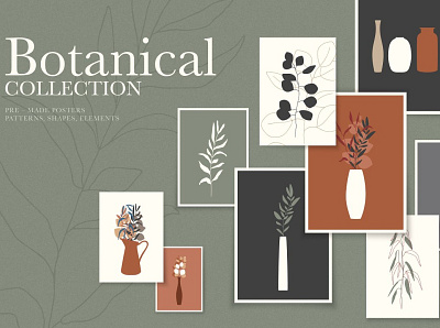 Botanical Collection botanical botanical collection branding clipart covers design element fabric floral flowers graphic graphic design graphic elements illustration poster posters shapes textile vector wrapping