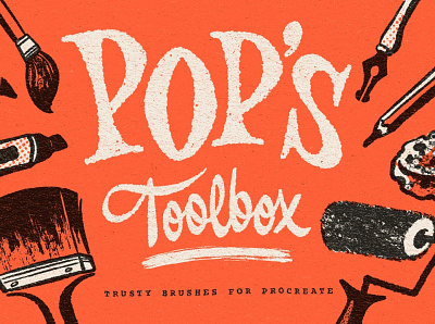 Pop's Toolbox for Procreate app brush brushes design grunge halftone illustration ipad pro lettering liner overlay procreate procreate art procreate brush procreate brushes procreate texture procreate toolbox texture texture set toolbox