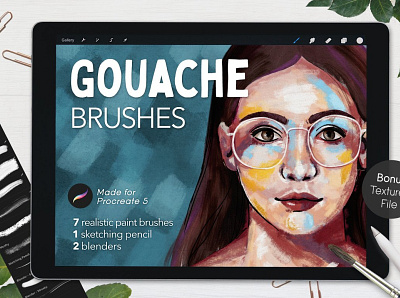 Gouache Brushes - Procreate brush brush set brushes design drawing goache high quality illustration paint painting paper paper texture procreate procreate brush procreate brushes procreate paint procreate painting texture textures watercolor