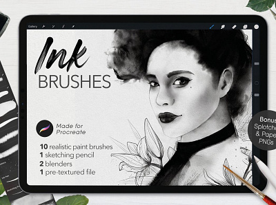 Ultimate Ink Brushes • Procreate brush brushes design digital art drawing graphic design illustration ink ink brush ink brushes ink drawing paint paint brush painting painting brush painting brushes procreate procreate brush procreate brushes procreate ink