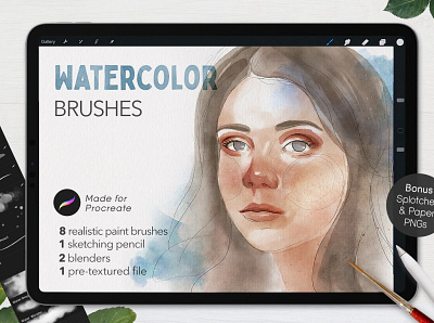 Watercolor Brushes • Procreate app app design brush brushes design drawing high quality processing procreate procreate app procreate art procreate brush procreate brush set procreate brushes procreate design procreate illustration procreateapp watercolor watercolor brush watercolor brushes