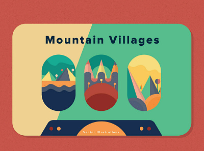 Mountain Villages abstract art background clipart color concept design flowers graphic graphic design graphics illustration illustrations mountain mountains poster shape shapes vector villages