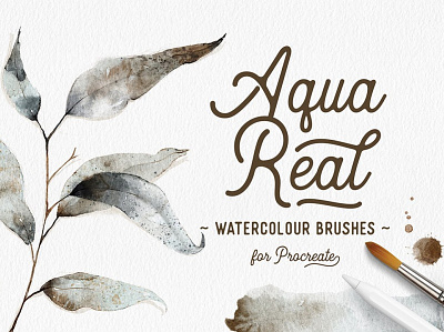 AquaReal Procreate Watercolor Set aquareal design drawing drawing brush illustration logo logos paint painting paintings procreate procreate brush procreate brush set procreate brushes procreate watercolor stamps watercolor watercolor paint watercolor painting watercolor set