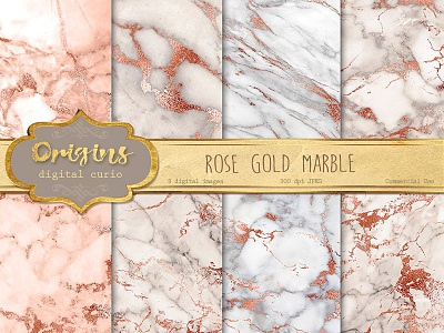 Rose Gold Marble Digital Paper digital paper foil gold marble backgrounds marble texture pack marble textures metallic pink marble rose gold marble rose gold textures textures