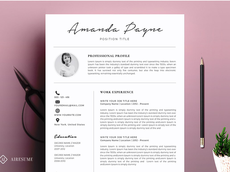 Minimal Resume/CV Template by Graphics Collection on Dribbble