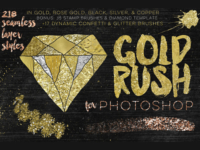 Gold Rush For Photoshop digital paper gold effects gold foil gold layer styles gold patterns gold rush gold styles gold textures layer styles metallic photoshop seamless gold