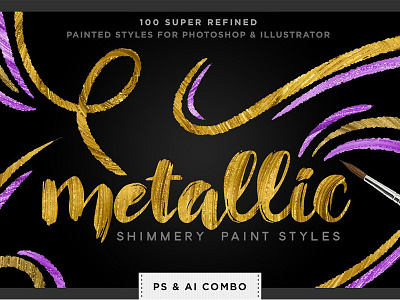 Shimmery Gold Paint Styles Bundle gold gold effects gold illustrator gold layer styles gold paint gold patters gold photoshop gold style gold text style metallic gold paint pattern