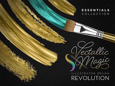 Vectallic Magic Brush Revolution! brush brush stroke gold gold brush gold brush stroke gold texture gold watercolor illustrator illustrator brush paint stroke vector vector brush