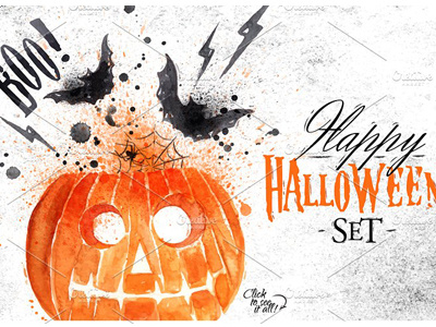 Halloween set halloween halloween cards halloween clipart halloween illustration halloween illustrations halloween patterns halloween postcards halloween watercolor illustrations patterns watercolor watercolor images