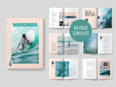 WAVERIDER MAGAZINE adventure brochure folio folio template free download magazine modern sports surf surfing template waverider magazine