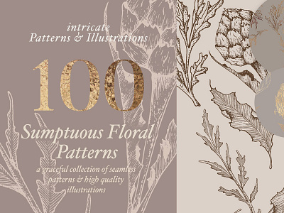 Floral Patterns & Illustrations floral floral illustrations floral patterns gold gold patterns gold texture illustrations logo luxury pattern patterns textured pattern