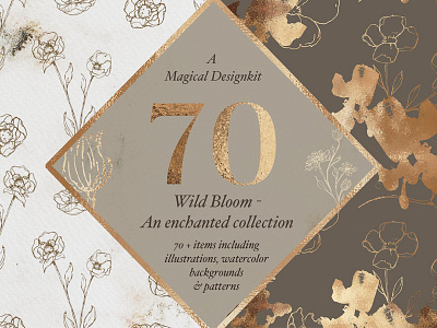 Illustrations & Watercolor Designkit design kit designkit floral gold textures illustrations patterns rose gold texture textured gold textures watercolor watercolor designkit