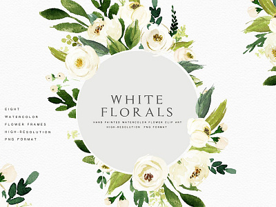 Watercolor White Flower Clip Art brand clip art clipart floral flower flower clip art flower clipart watercolor watercolor clip art watercolor flower clipart white white florals