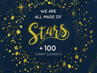 Made Of Stars christmas night galaxy gold illustration illustrator moonlight night photoshop starry starry elements stars stars illustration