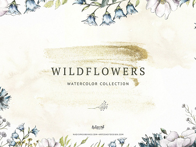 Wildflowers flowers gold illustrations invitations meadow flowers meadow grasses seamless pattern watercolor watercolor collection wedding flowers wild flowers wildflowers