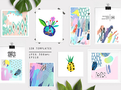 HUGE graphic set abstract card collection design floral flower graphic set huge graphic set invitation modern poster templates