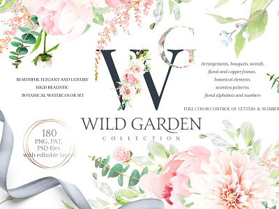 Watercolor Botanical set branding design floral bouquet floral clipart floral graphics flower wreath logo design stationary design watercolor botanical set watercolor wreath wedding design wedding graphics wedding invitation