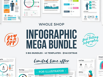 [82% Off] Infographic Mega Bundle bundle business creative elements illustrator infographic infographic mega bundle infographics presentation sale template tools