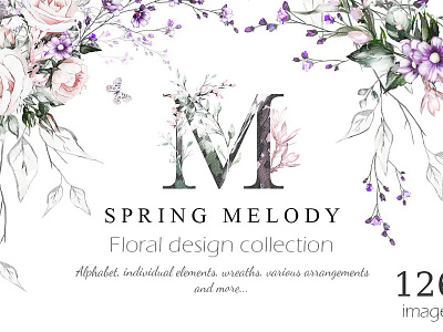 Spring Melody. Floral Design bundle botanical floral design floral design bundle floral design collection flowers illustration pattern seamless spring melody stationary watercolor wedding clipart