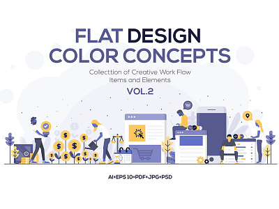 Modern Flat Design Business Concepts banner business color color concepts concept corporate design developer development flat flat design illustration