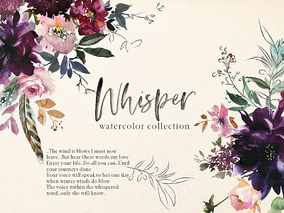 Whisper Watercolor Floral Clipart botanical floral floral bouquets floral clipart floral invitation roses roses clip art seamless pattern watercolor clipart watercolor collection watercolor floral clipart wedding stationary