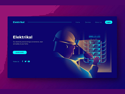 Elektrikal - Banner & Landing Page banner concept development electrical electrician electricity icon illustration landing landing page strategy website