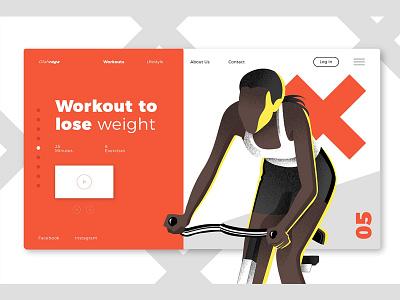 Gyms & Sport Club Banner & Landing banner concept development gym icon illustration landing sport sport club web app website workout