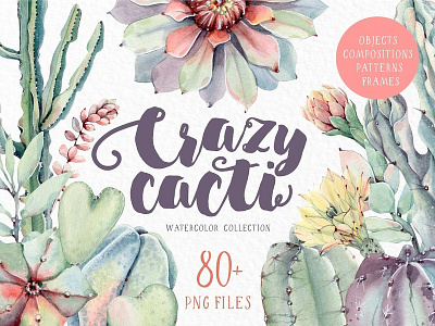 CRAZY CACTI Watercolor set cacti cactus cactus watercolor set geometric geometry gold golden seamless pattern watercolor watercolor clipart watercolor collection watercolor invitation watercolor pattern watercolor set wedding wedding design