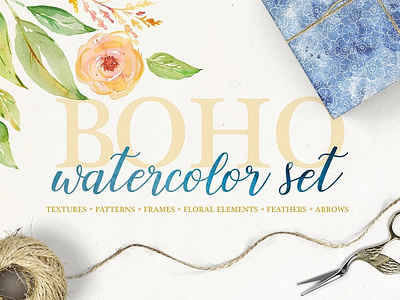 Boho watercolor set arrows background boho boho watercolor set chic clipart design elements floral floral elements flowers frames graphic elements illustration ornament patterns texture textures vector watercolor