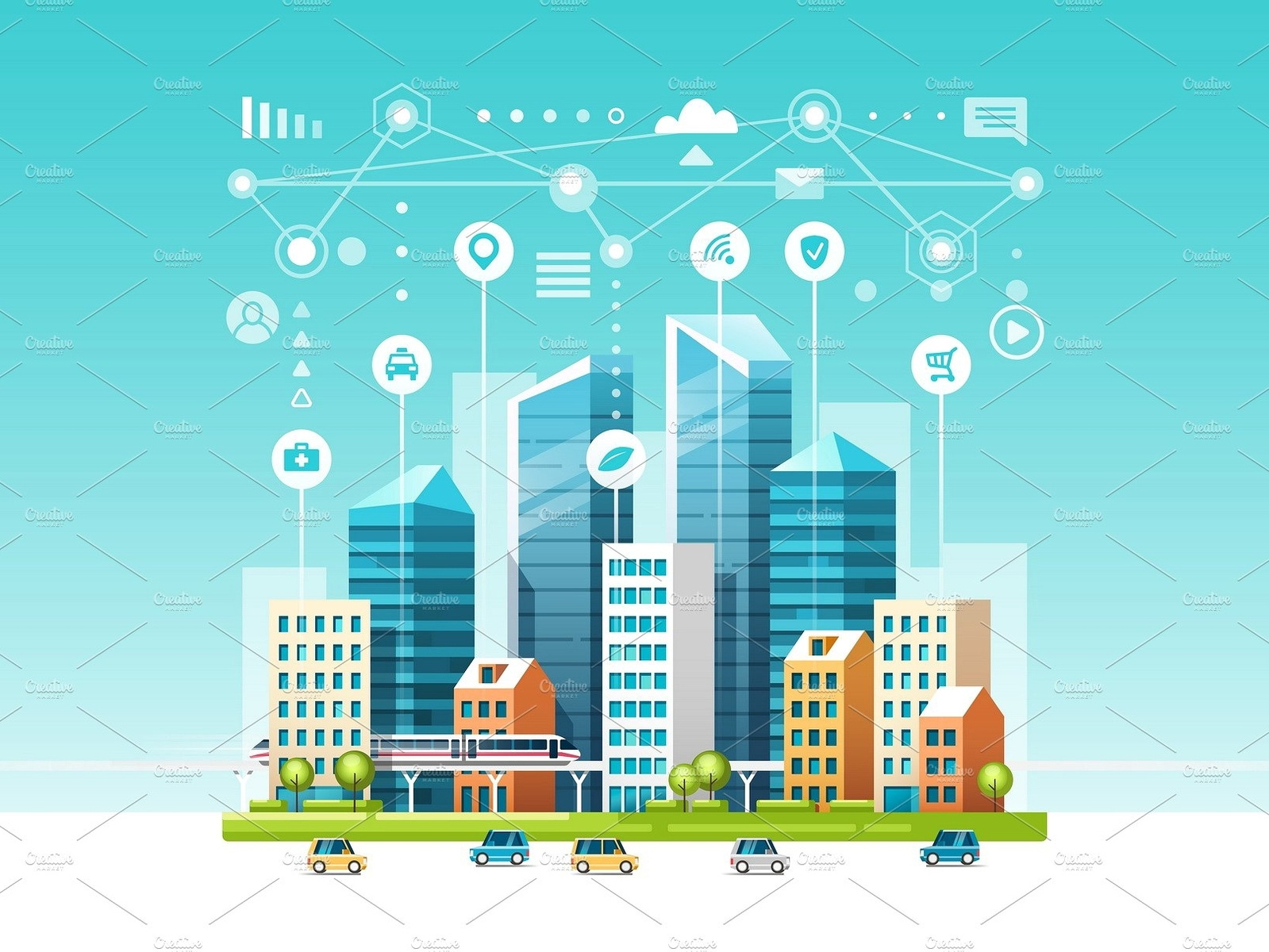 Smart City by Graphics Collection on Dribbble